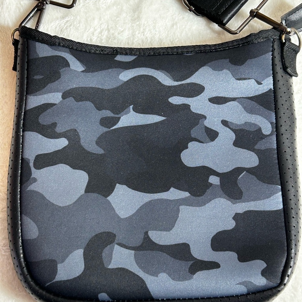HAUTE SHORE Camouflage Crossbody Bag - Black and Gray Tones